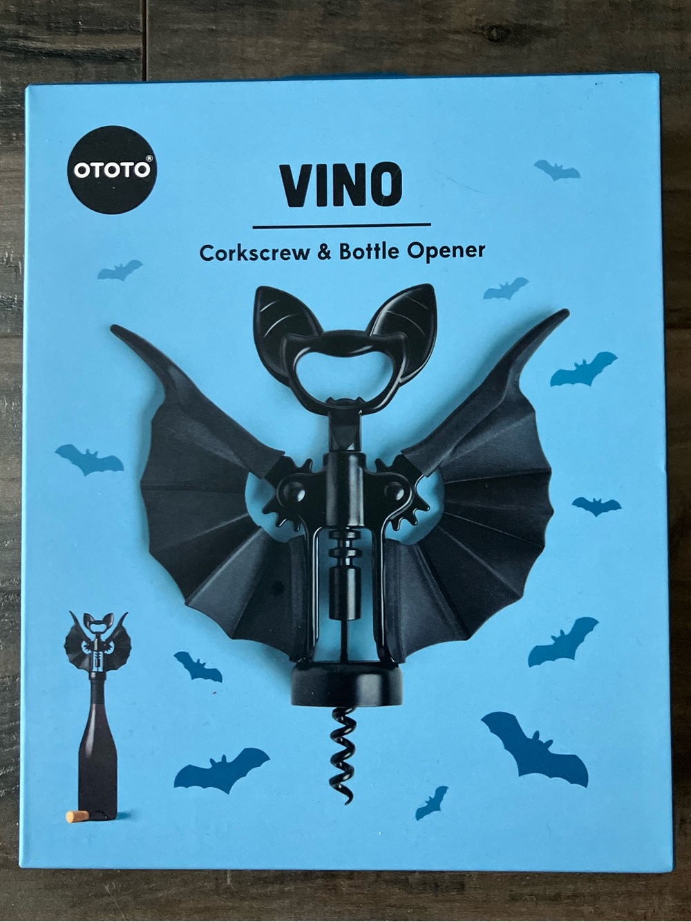 Bat Cork Screw and Bottle Opener